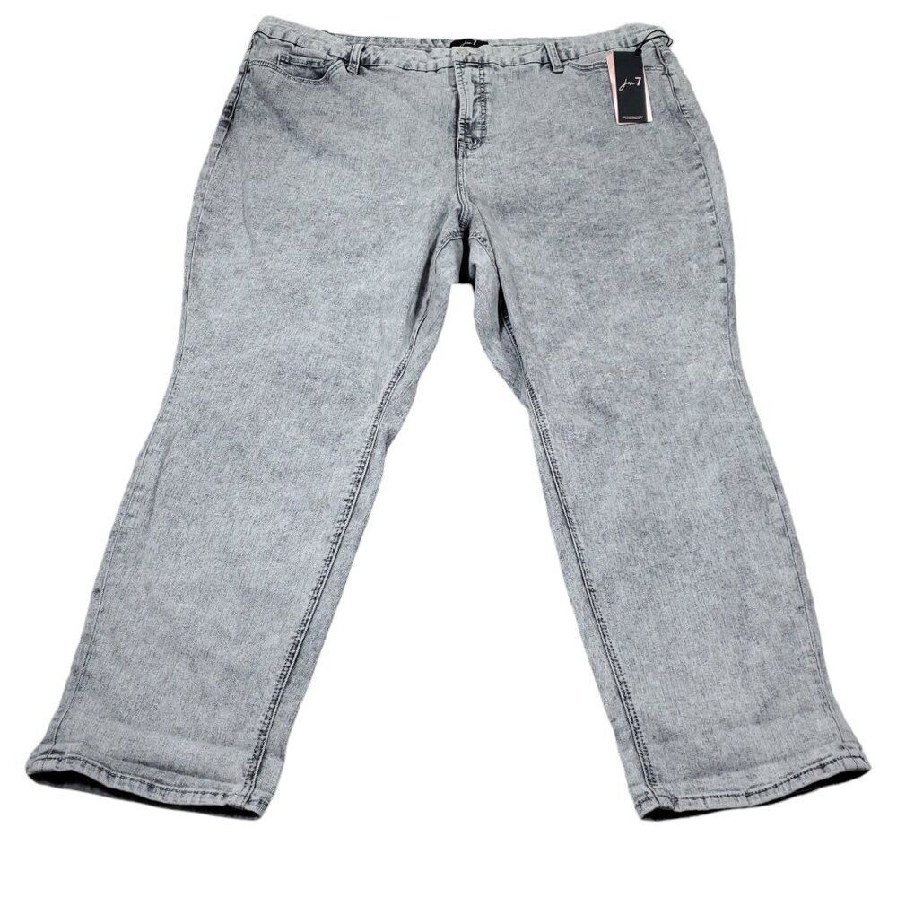 Jen7 Slim Boyfriend Jeans Size 24 Gray Stretch Denim Stone Wash